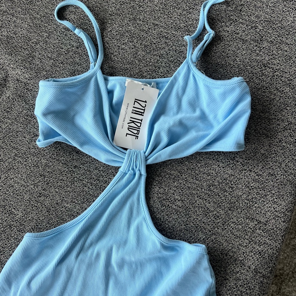 12th Tribe Cut Out Dress blue